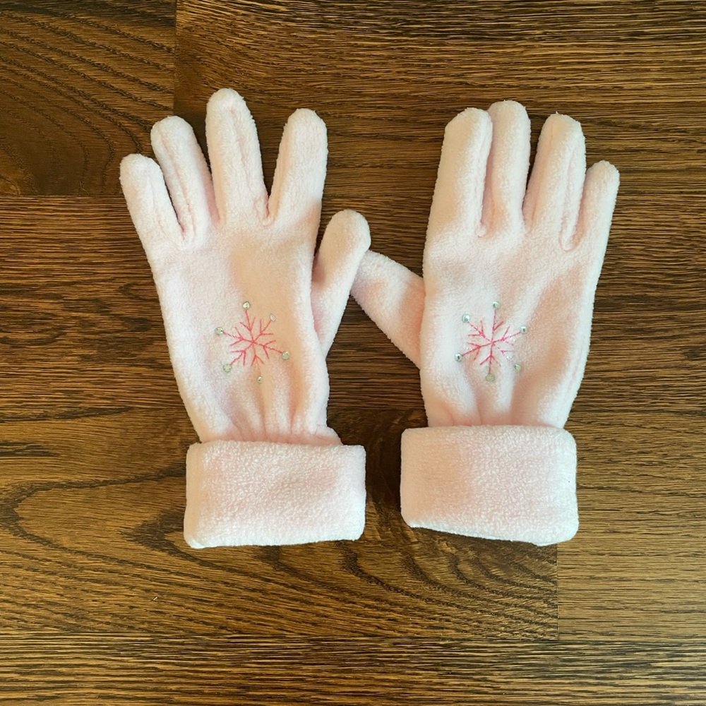 Fleece snowflake gloves
